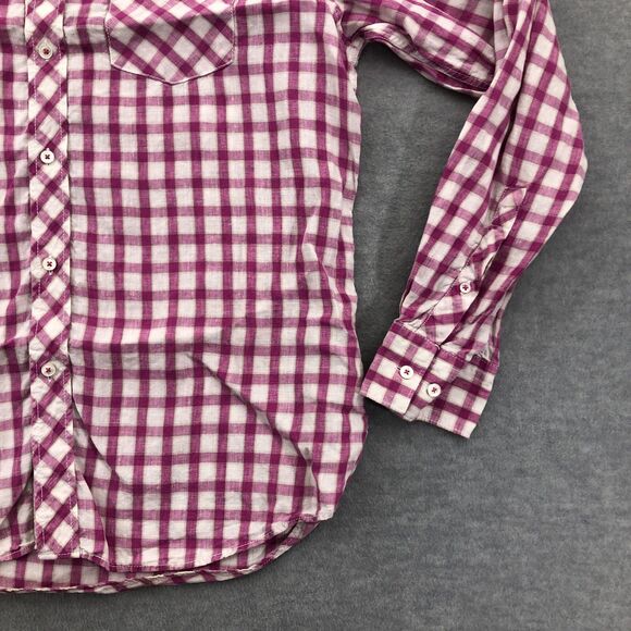 Bugatchi Button Shirt Mens Size XL Linen Shaped Fit Plaid Long Sleeve - Picture 5 of 16